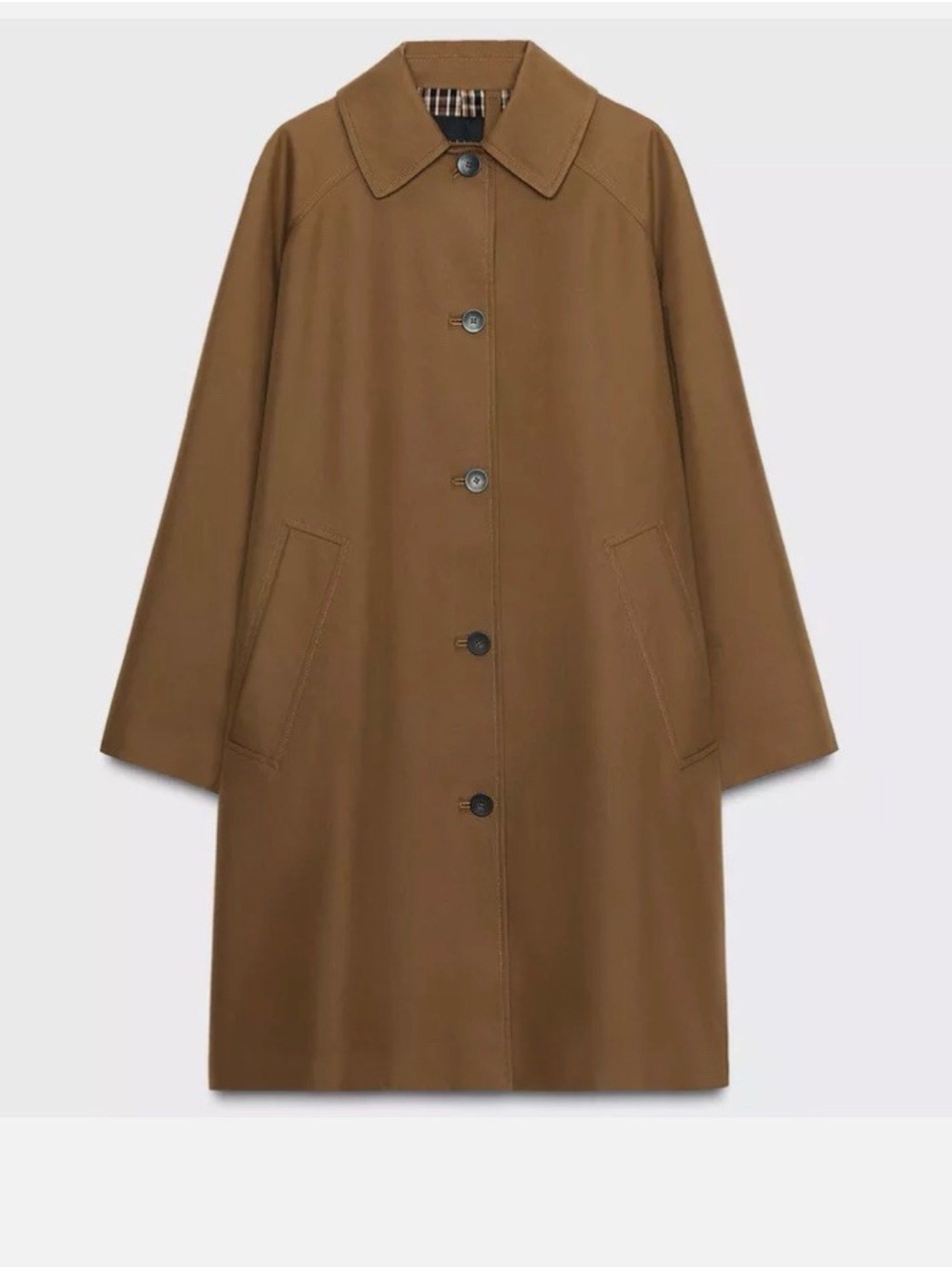 Zara Reversible Trench Coat ZW Collection in Dark Camel sz XS